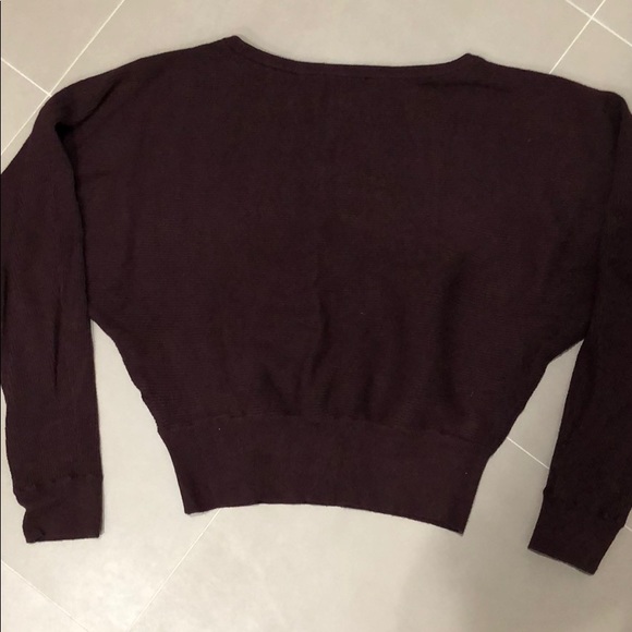 Express Cropped Sweater, Medium, Maroon - Picture 6 of 7